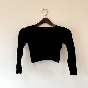 Topshop Black Crop Long Sleeve